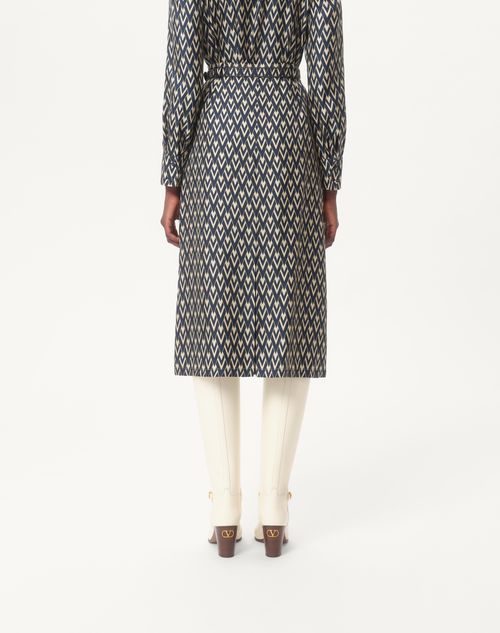 Shop Valentino Toute La V Midi Skirt In Black
