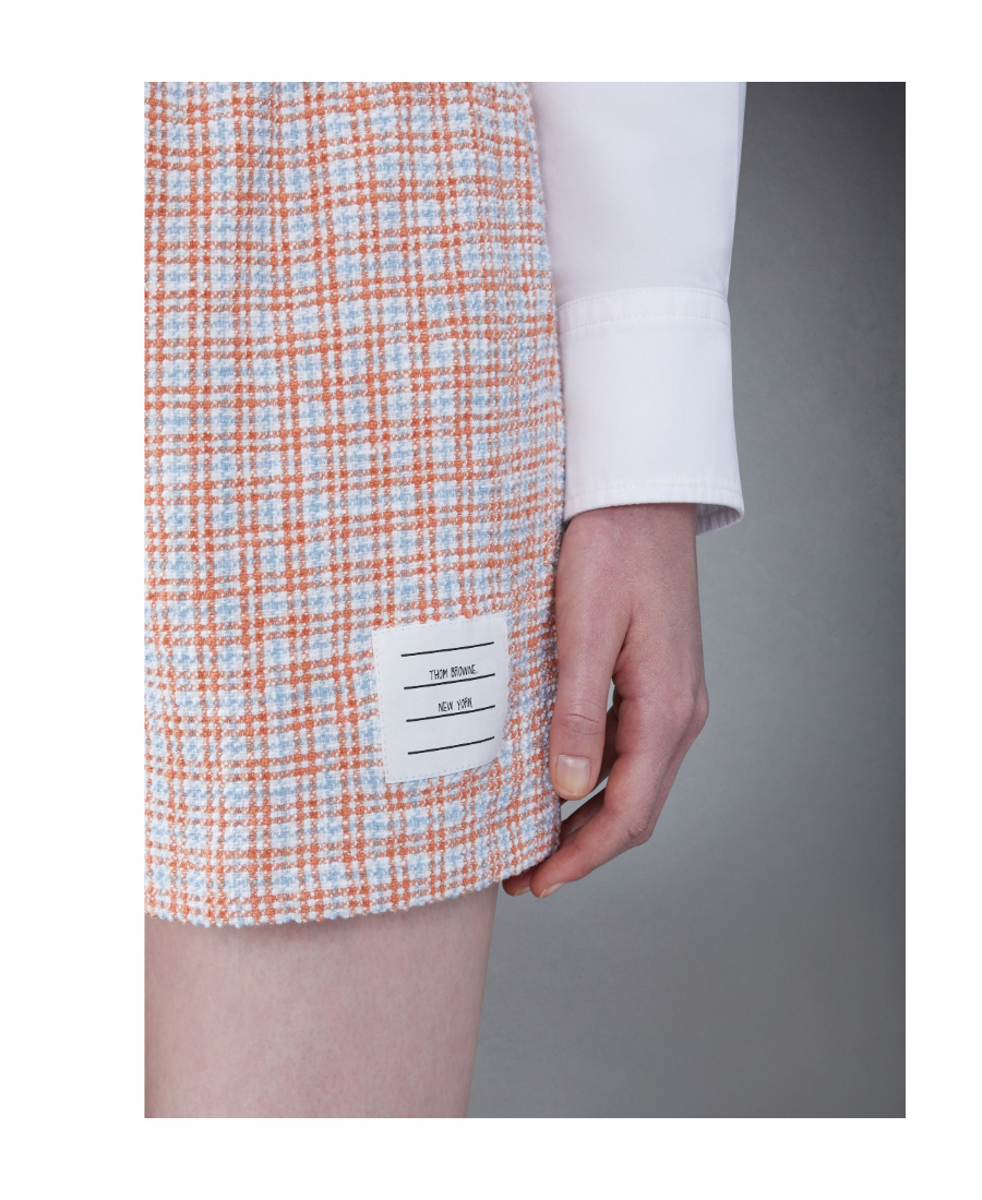 Shop Thom Browne Checked Tweed Track Shorts In Multicolor