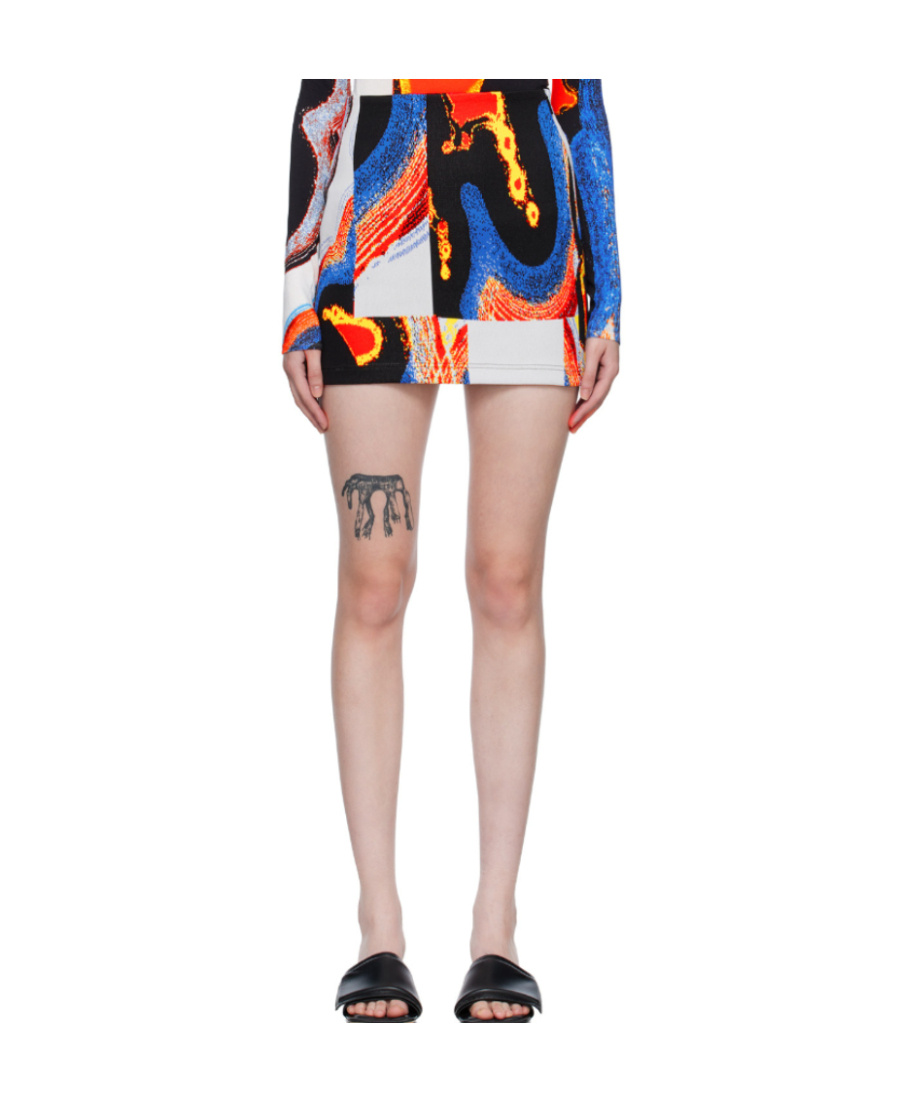 Shop Ambush Jacquard Mini Skirt In Nude