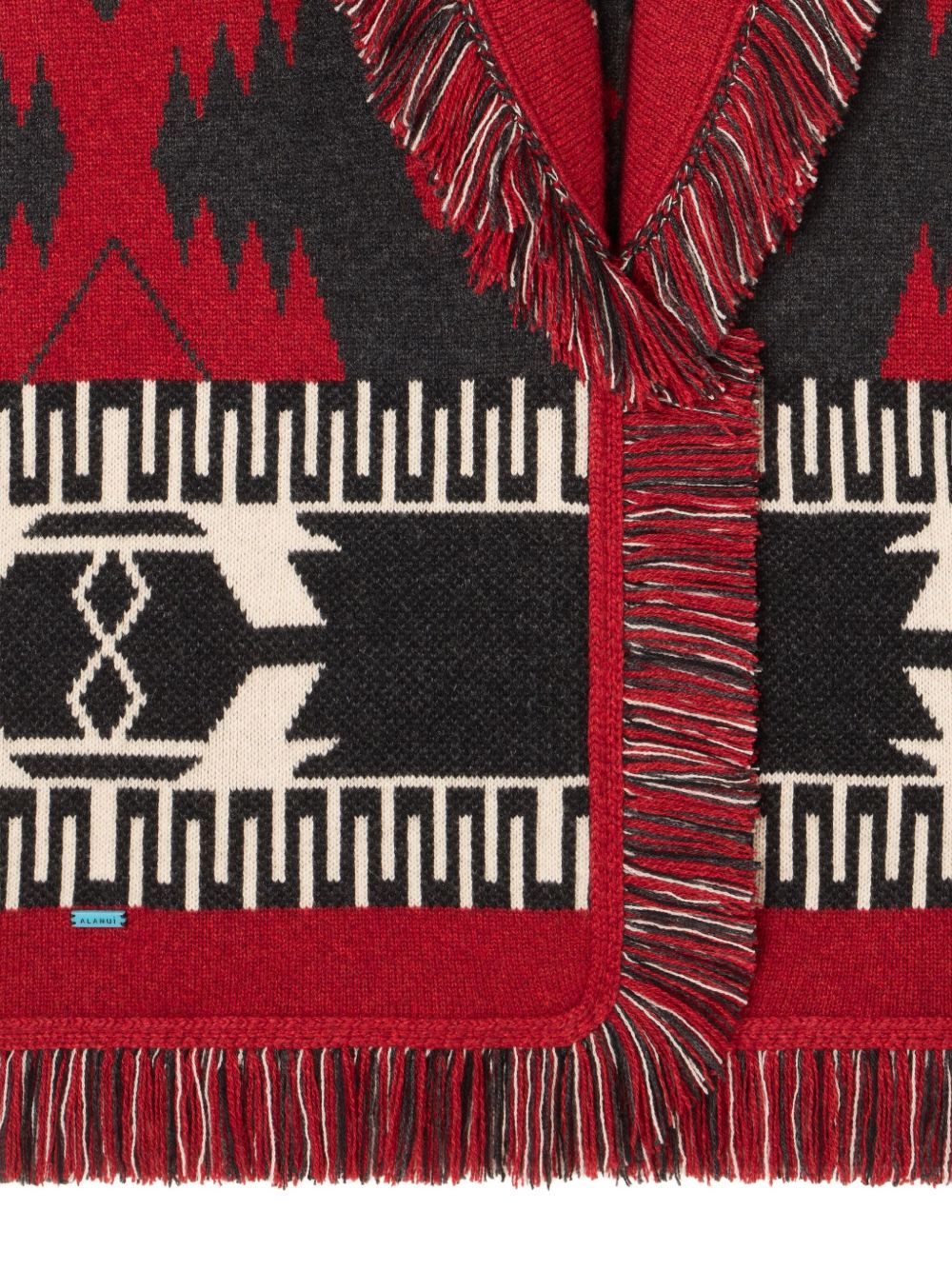 Alanui Jacquard Cashmere Cardigan Shawl Collar In Red