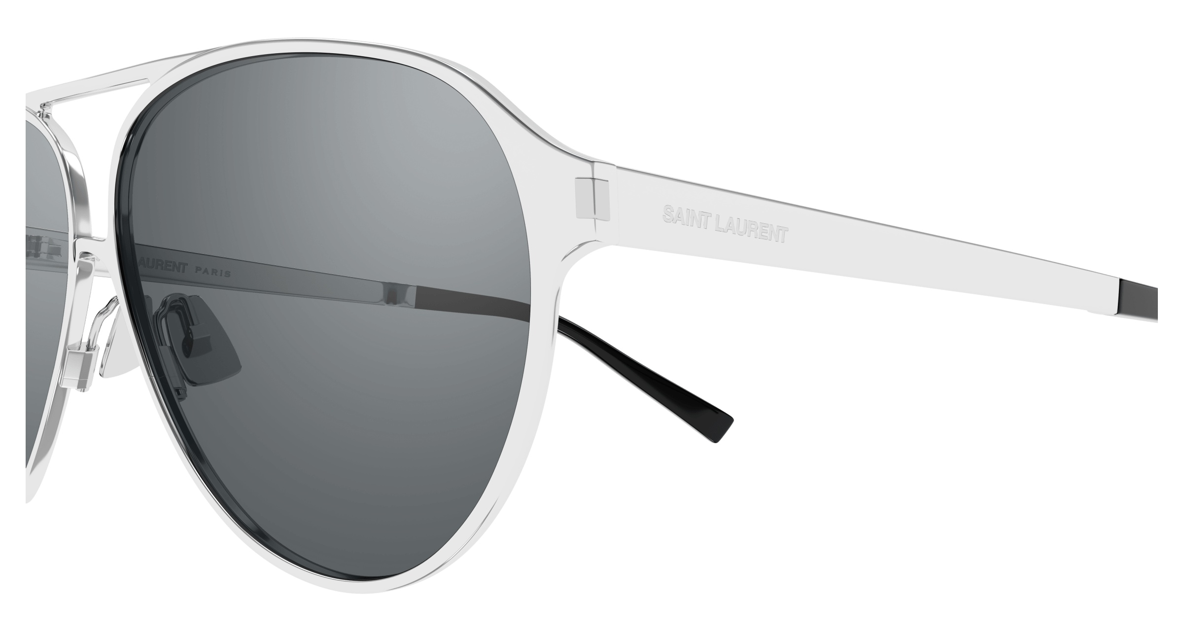 Saint Laurent Aviator Sunglasses In Gray