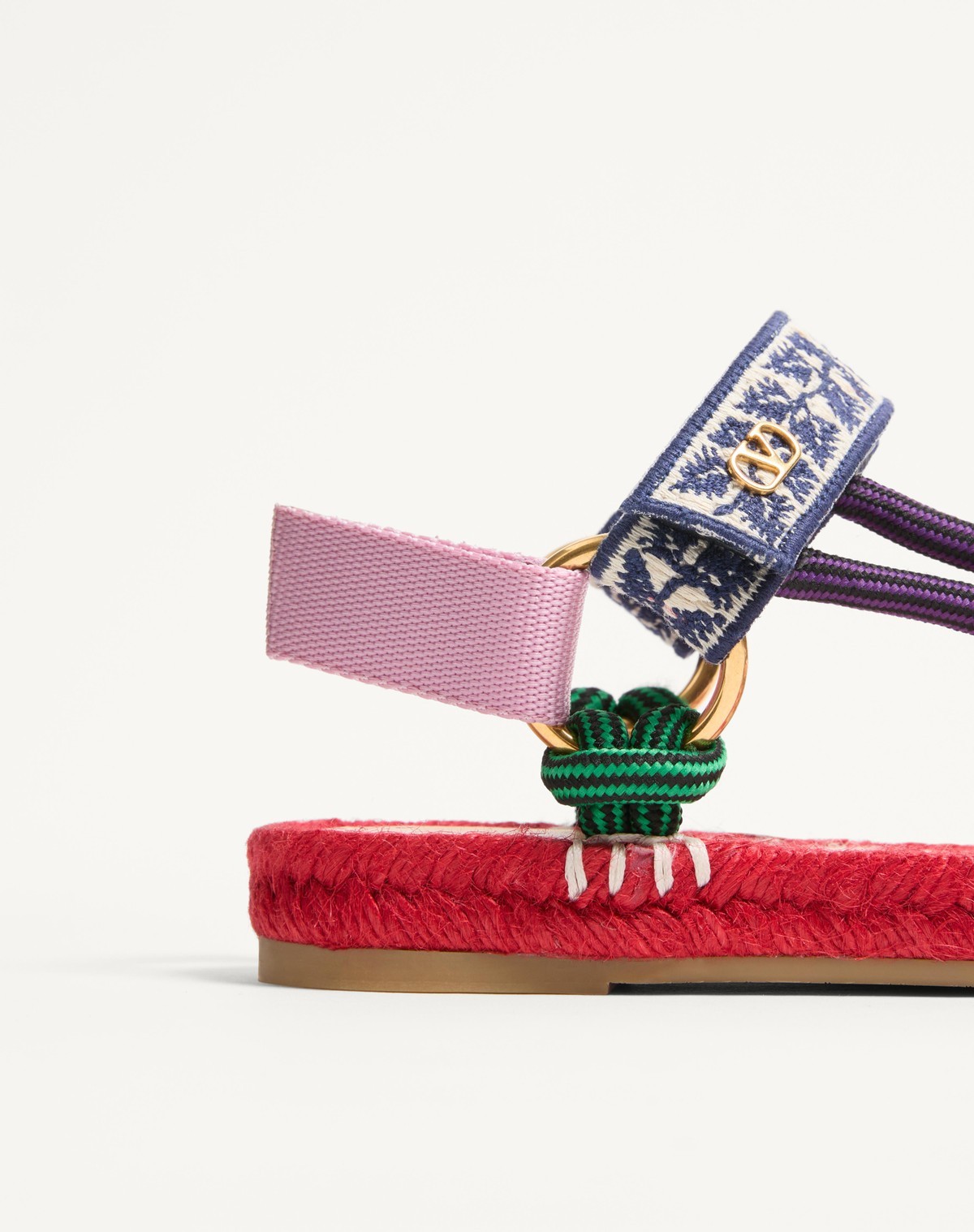 Shop Valentino Lake Powell Sandal With Grape Embroidery 20mm In Multicolor