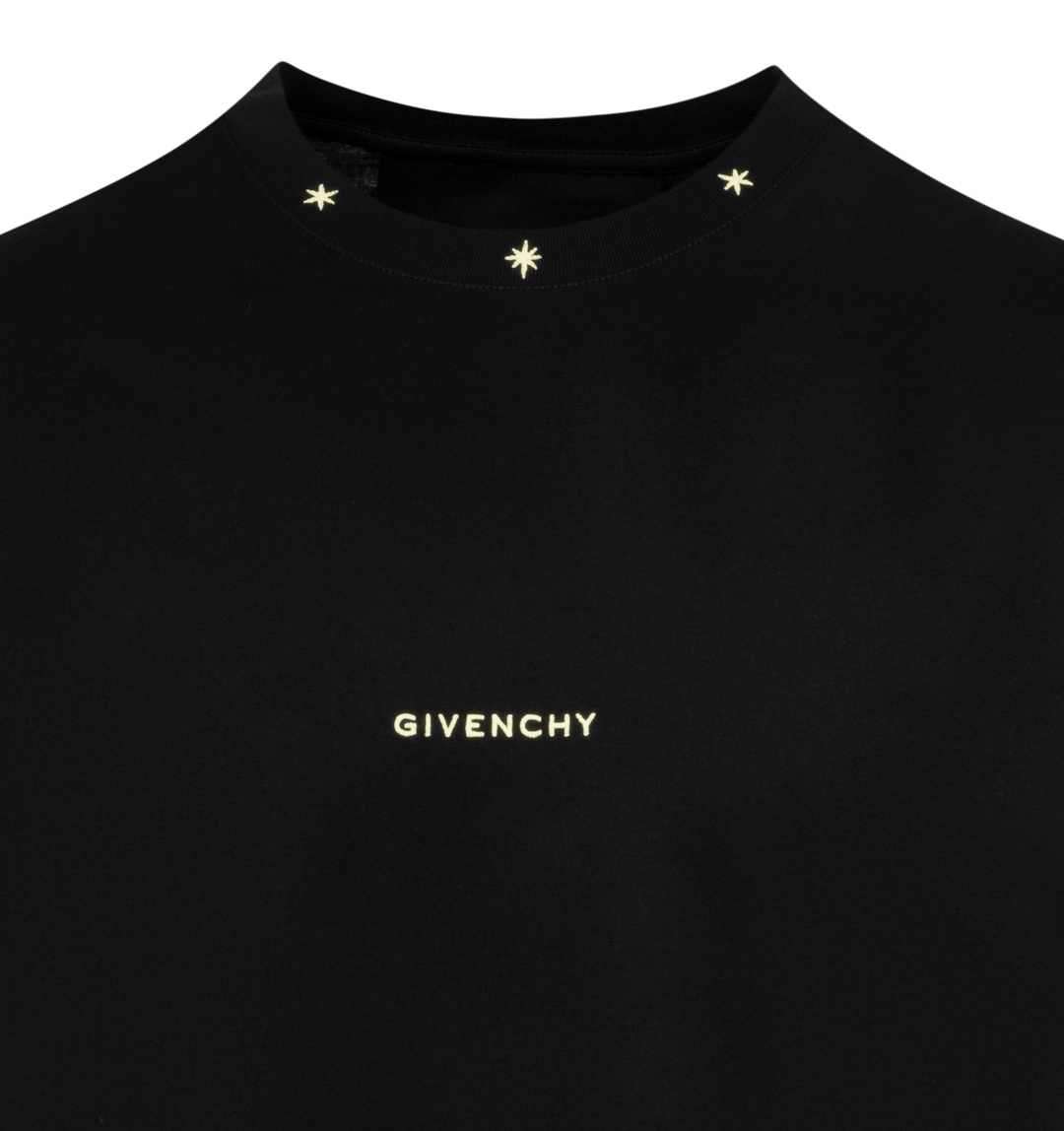 GIVENCHY LOGO AND STARS-EMBROIDERED T-SHIRT