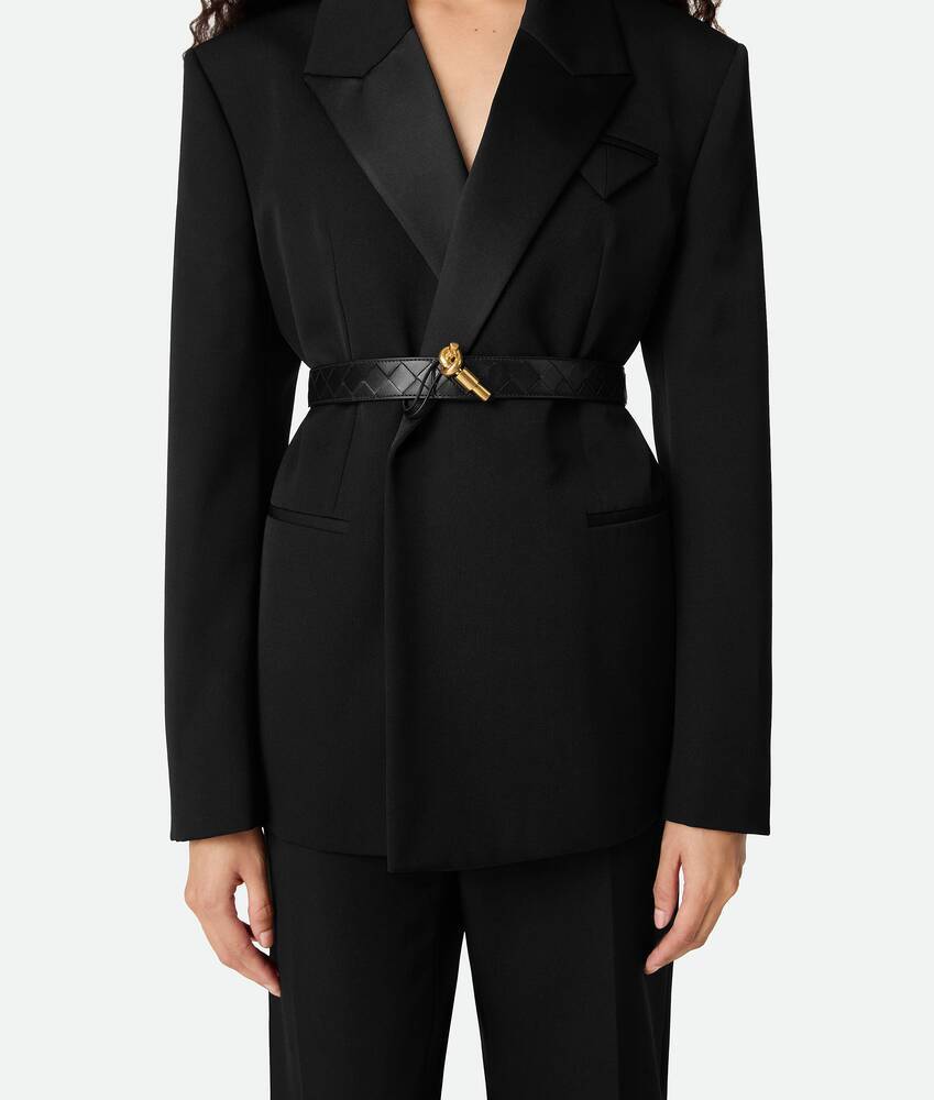 Bottega Veneta Andiamo Belt In Black