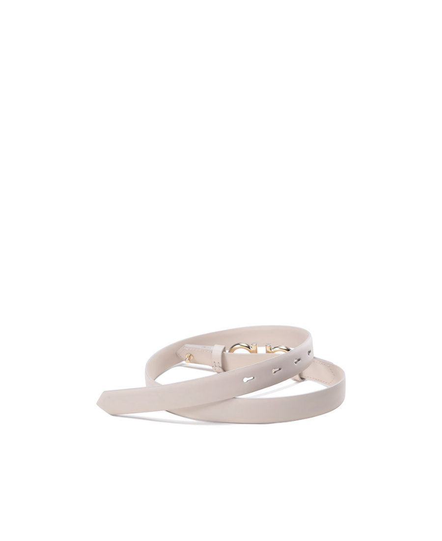 Ferragamo Gancini Adjustable Belt In White