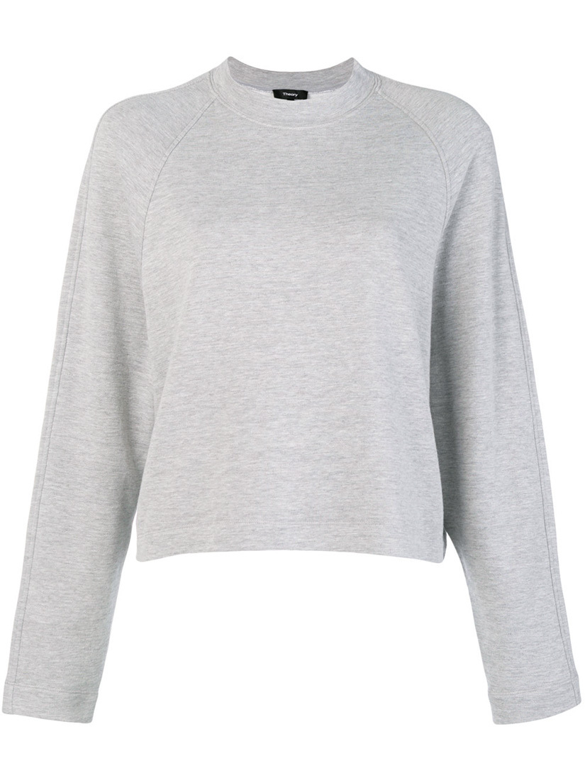 Theory Round-neck Sweatshirt In Gray