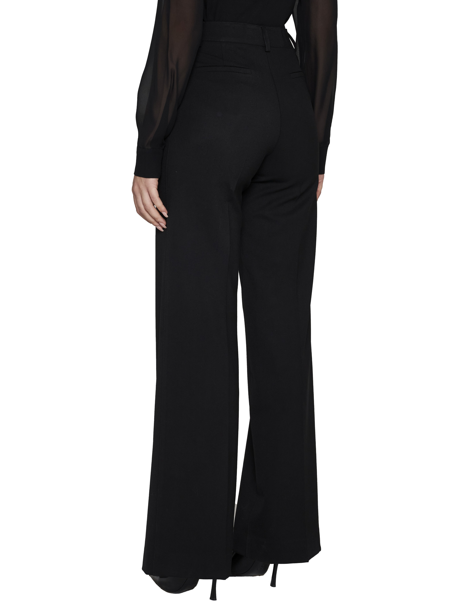 Shop P.a.r.o.s.h High-waist Palazzo Trousers In Black