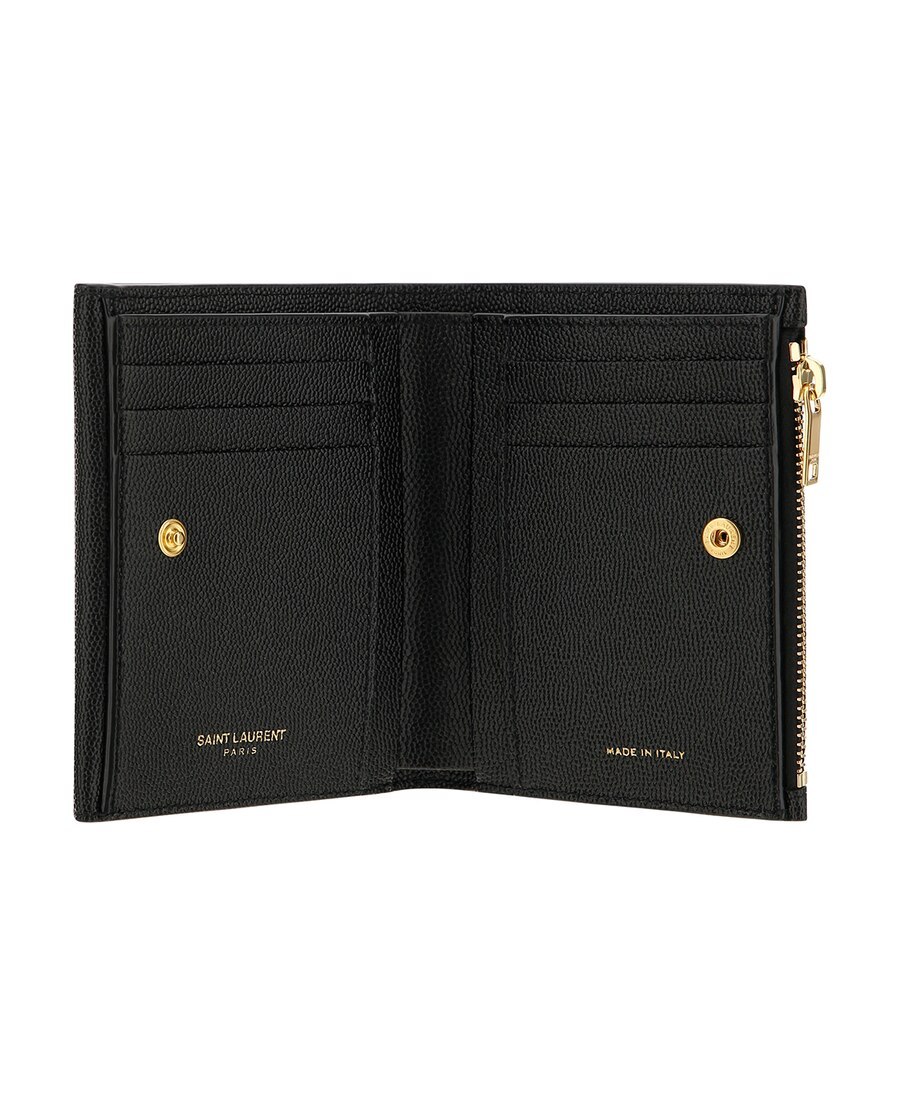 Saint Laurent Uptown Compact Wallet In Black