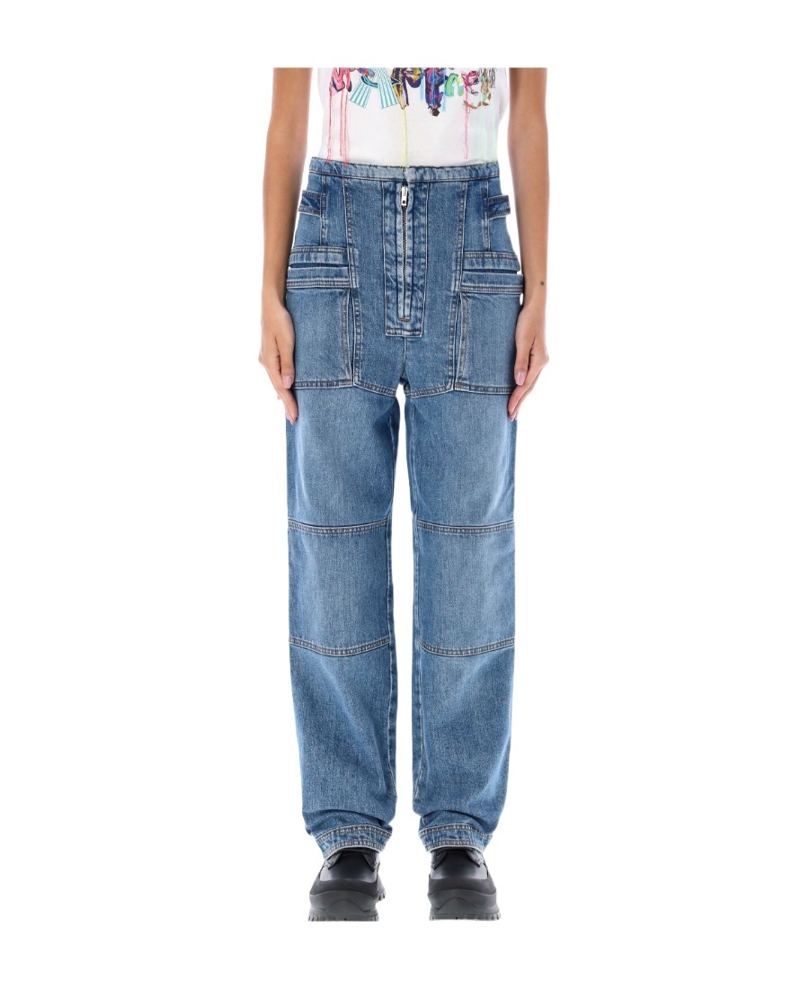 Shop Stella Mccartney Cargo Jeans In Blue