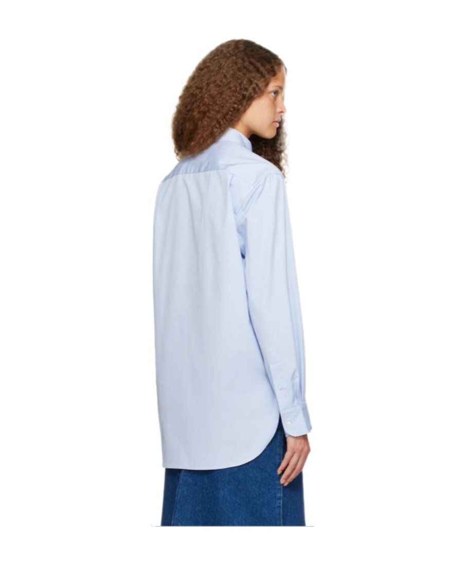 Studio Nicholson Lapel Long-sleeved Shirt In Blue