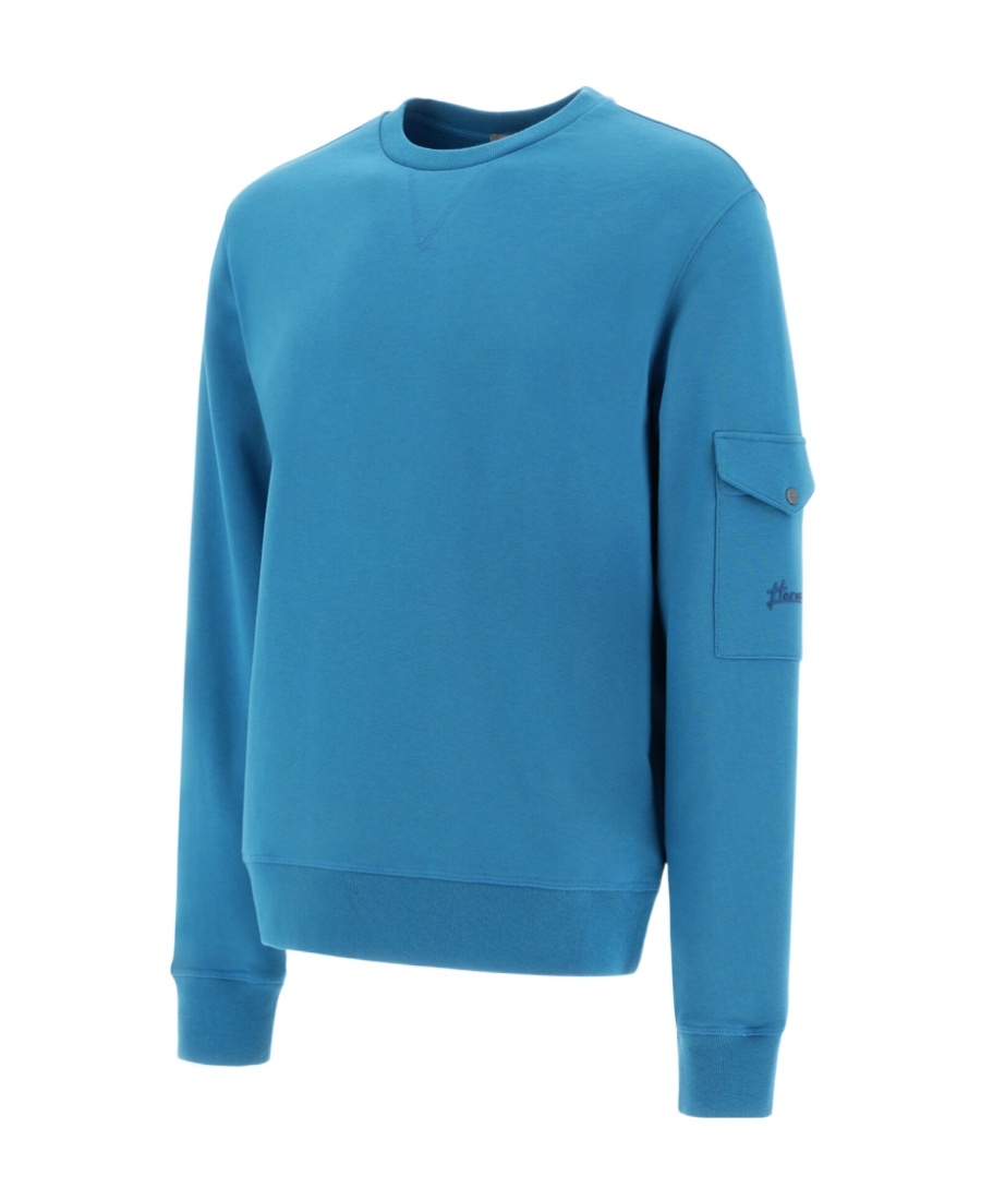 Herno Flap-pocket Detailed Crewneck Sweatshirt In Black