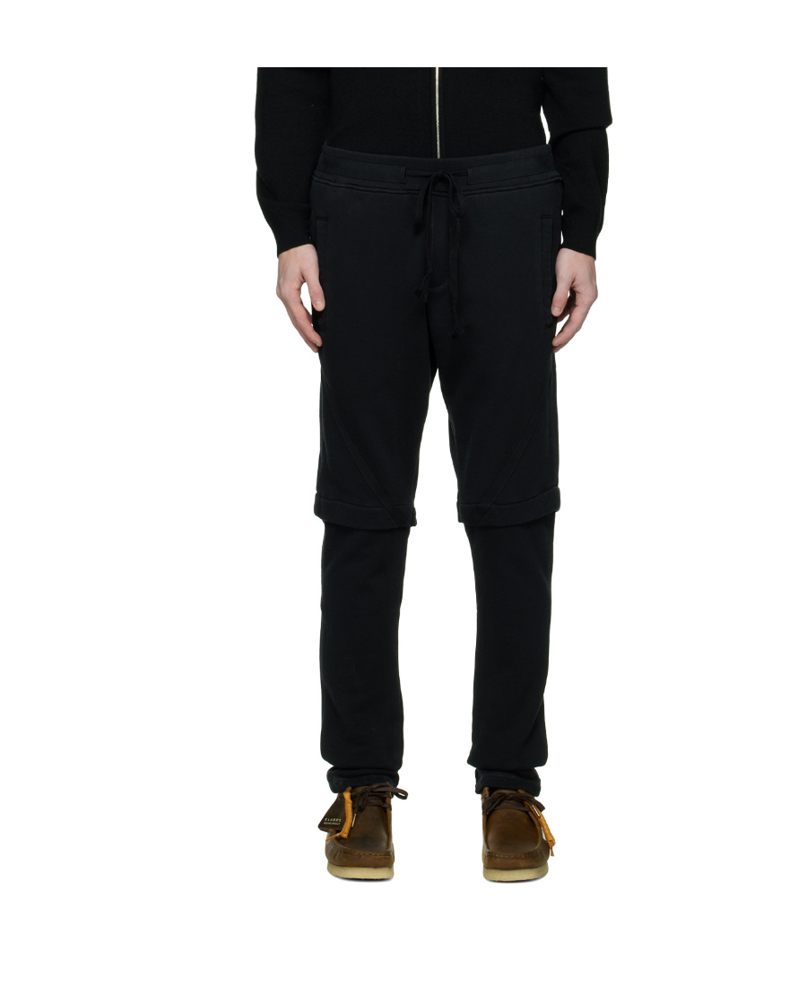 Greg Lauren Drawstring Cotton Sweatpants In Black