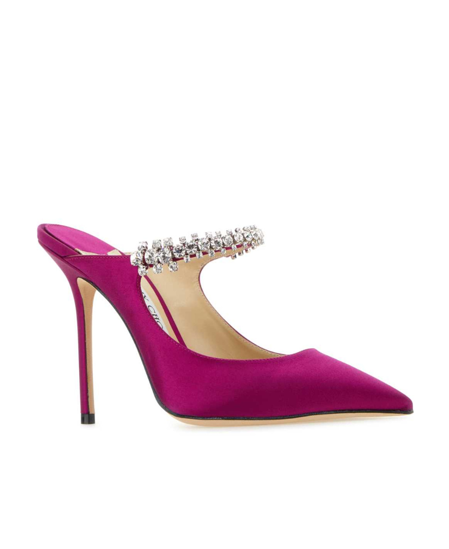 Jimmy Choo Bing 100mm Crystal-embellished Mules In Purple