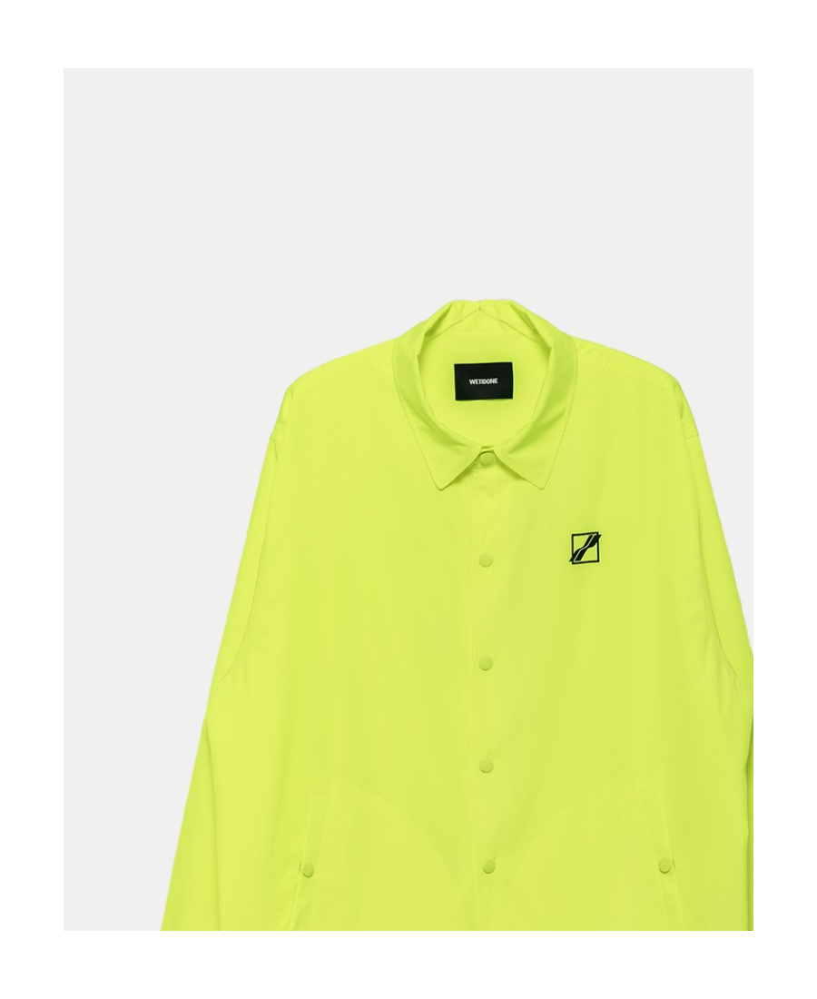 We11 Done Logo Print Shirt-jacket In Yellow