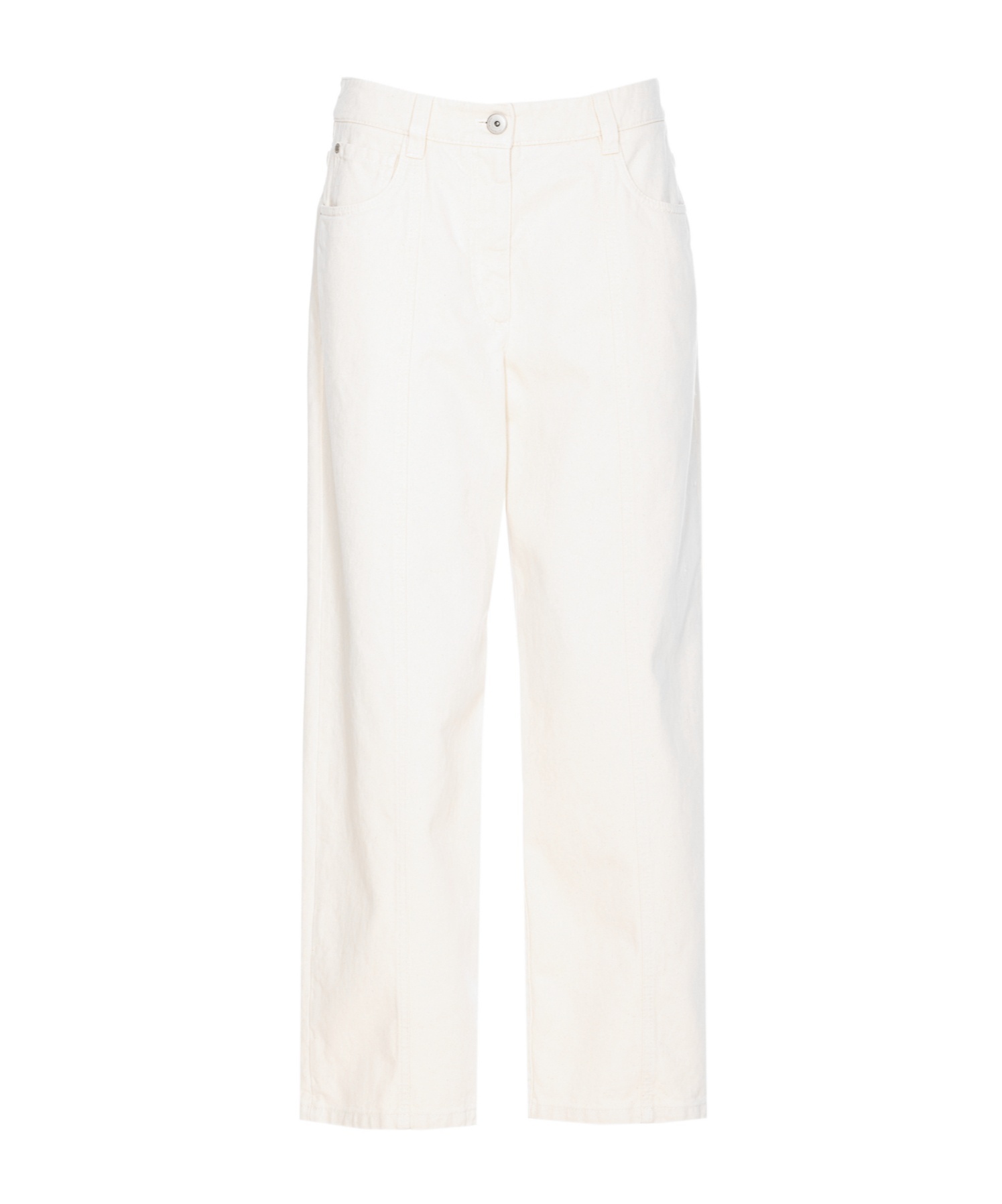 Brunello Cucinelli Cropped Trousers In White