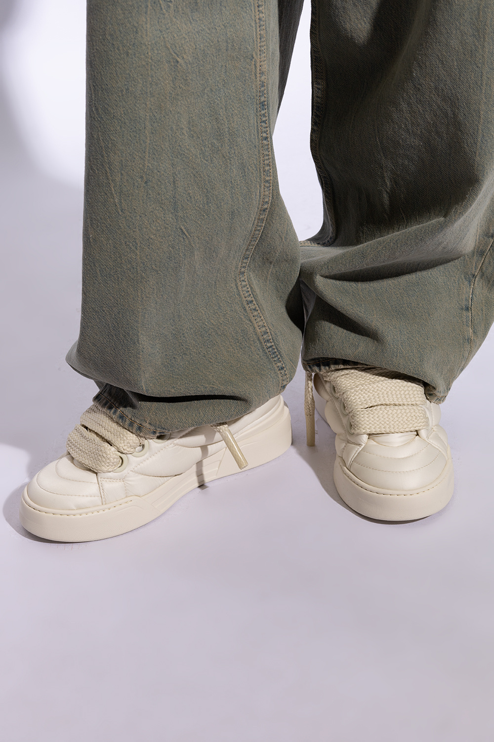 Dolce & Gabbana New Roma Padded Sneakers In White
