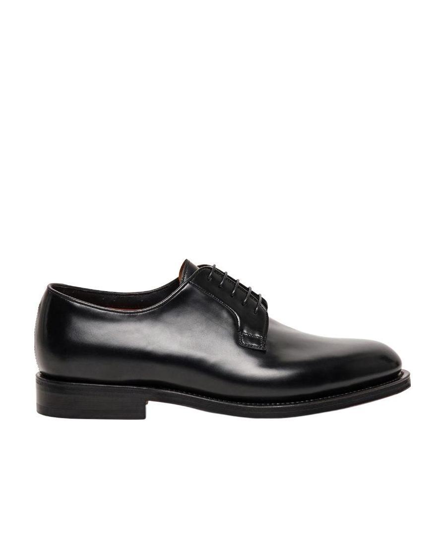 Santoni Man Lace-up Shoes Black Size 9 Leather In Black