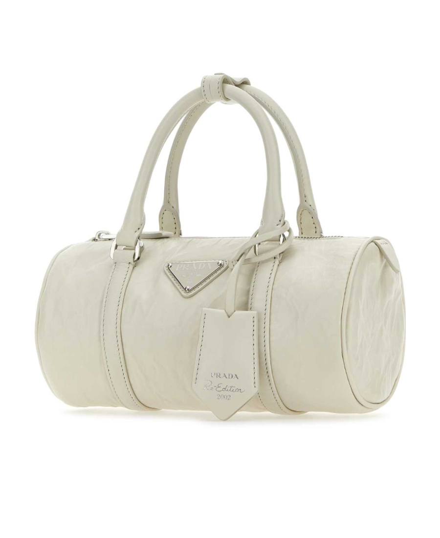 Prada White Leather Small Duffle Bag In White