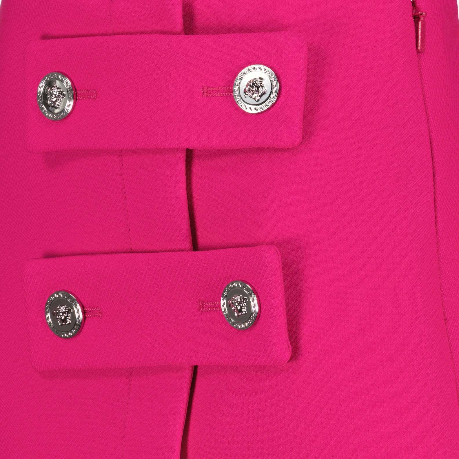 Versace Low-rise Buttoned Skirt In Pink