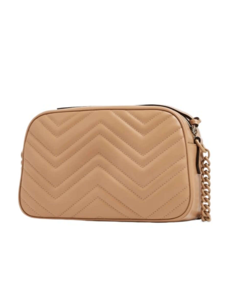 Gucci Gg Marmont Mini Matelasse Leather Camera Bag In Brown