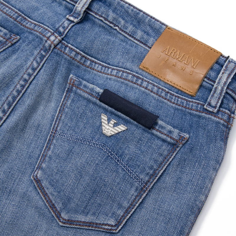 Armani Jeans Logo Details Jeans In Blue