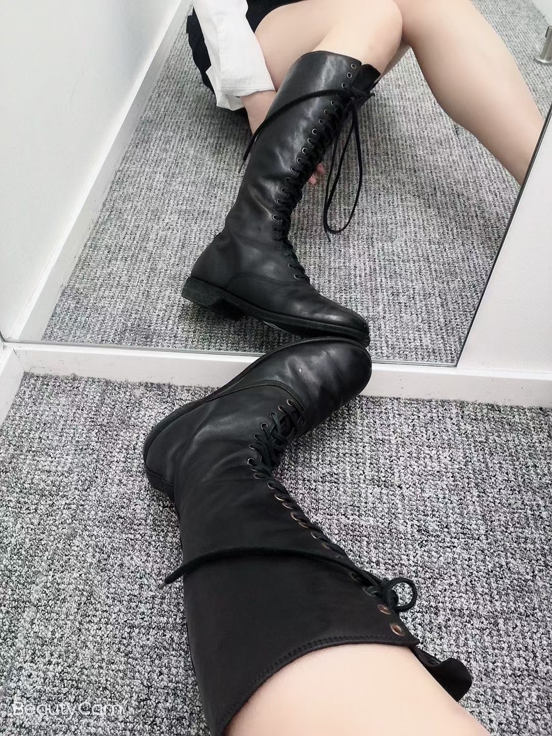 Guidi Stitching Design High Boots In Black