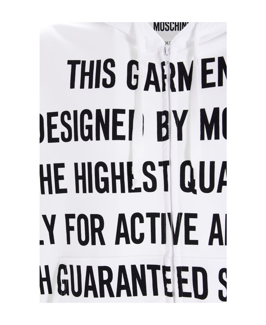 Moschino Sweatshirt With Zip In White