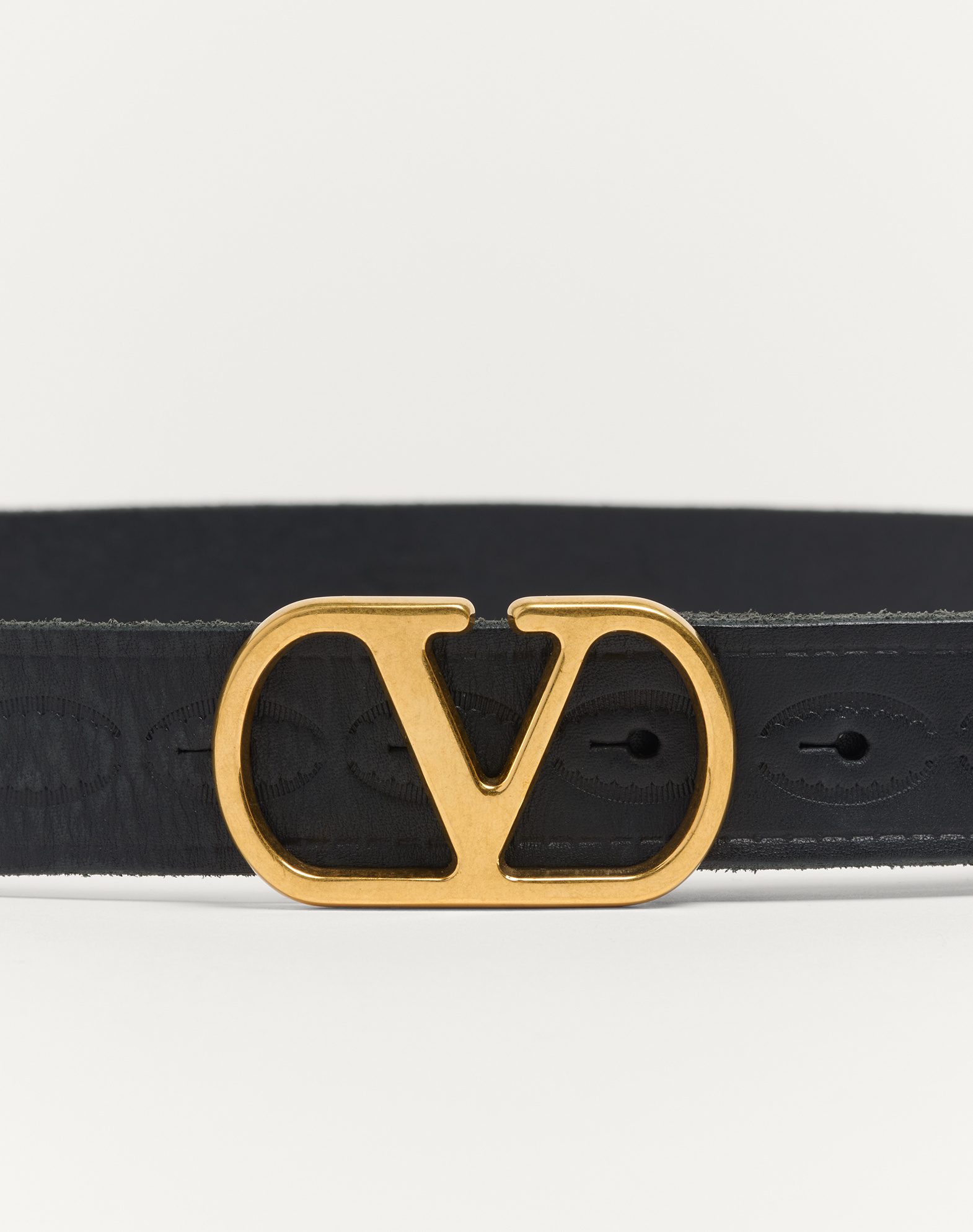 Valentino Garavani Vlogo Signature Belt In Shiny Calfskin 30 Mm Woman Black 100 In Black