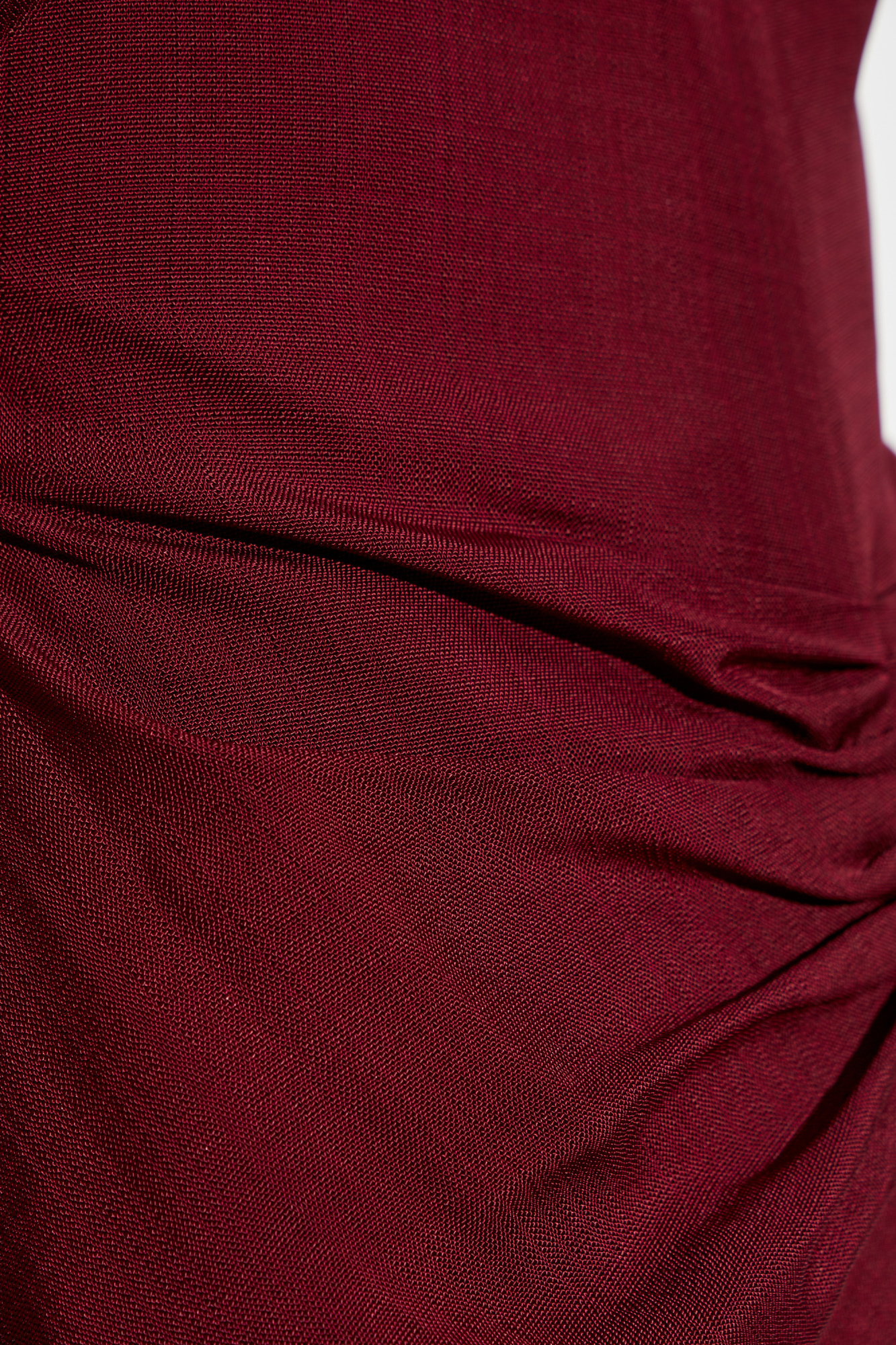 Victoria Beckham Puff-sleeve Gathered Midi Dress In Red
