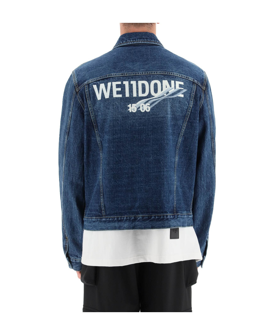 WE11 DONE WAVE LOGO-PRINT TRUCKER JACKET