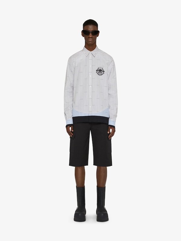 Givenchy Overlapping Effect Long-sleeved Shirt In Gray