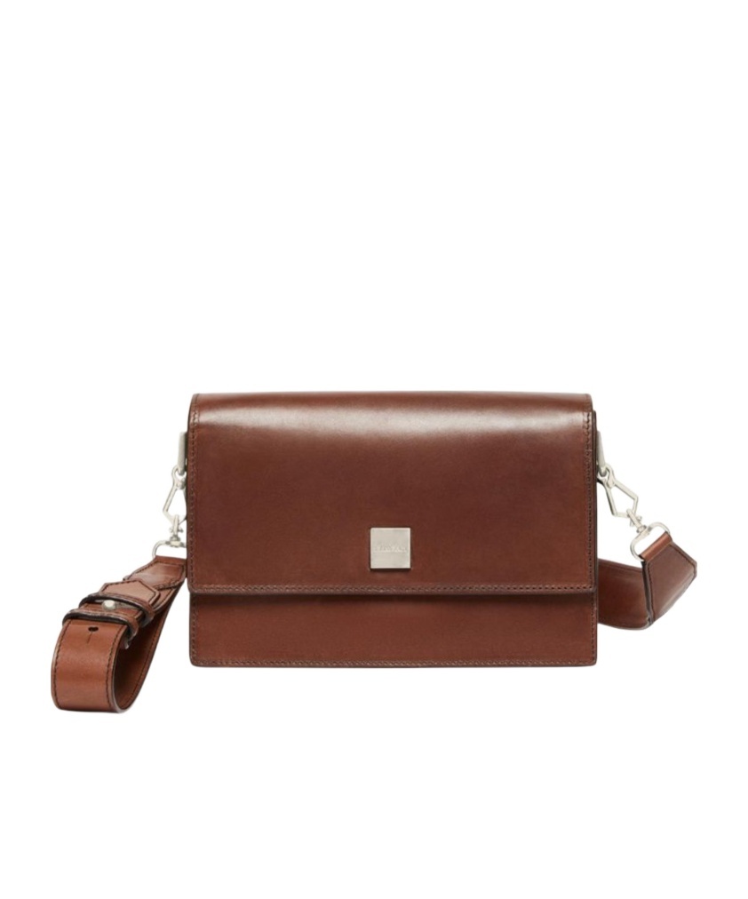 Max Mara Biancaraf Calfskin Crossbody Bag In Brown