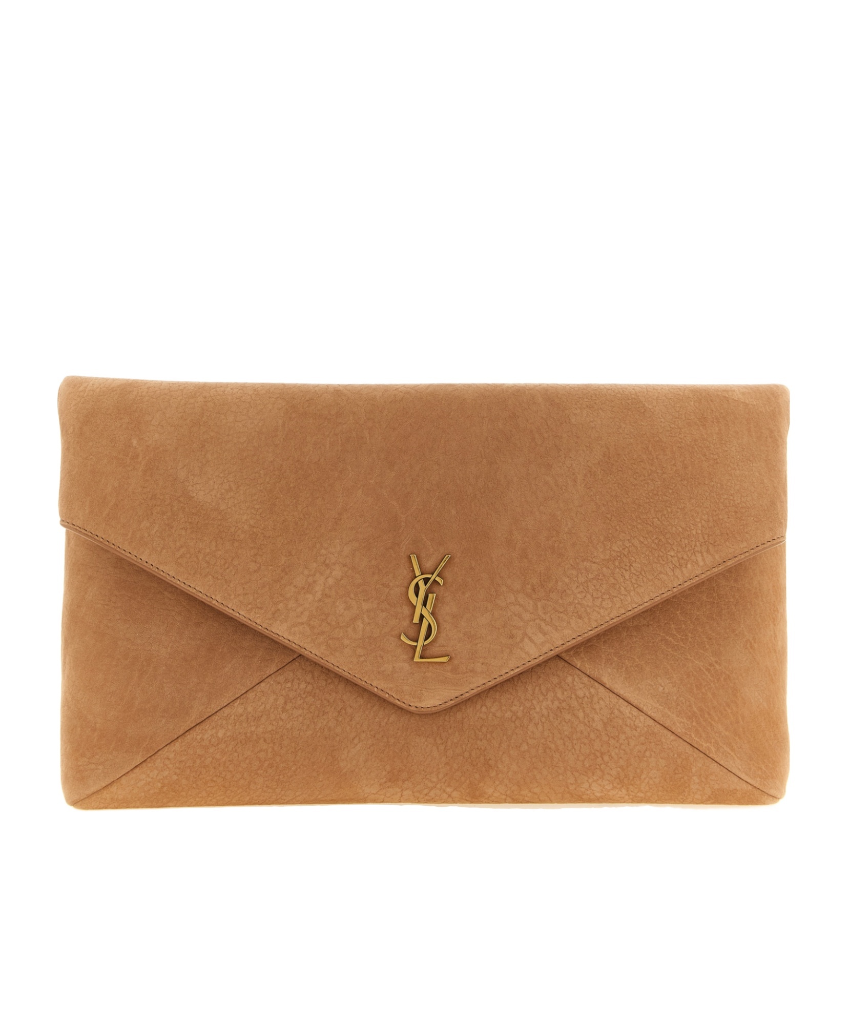 Saint Laurent Flap Clutch In Brown