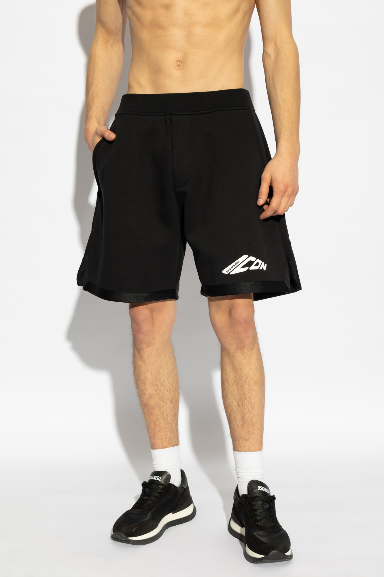 Dsquared2 D2 Icon New Generation Sweat Shorts In Black