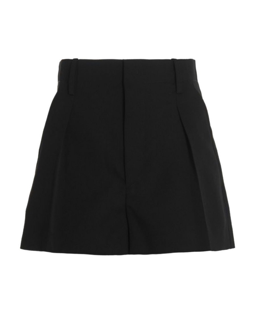 Isabel Marant Locea Wool Twill Shorts In Black