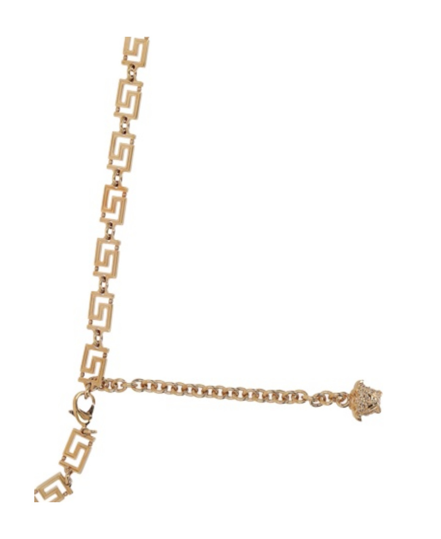 Versace Greca Chain Belt In Nude