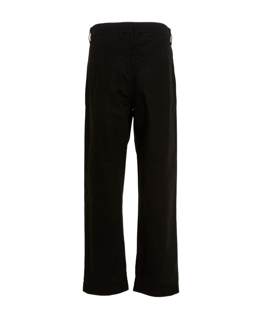 44 Label Group Logo-embroidered Straight-leg Trousers In Black