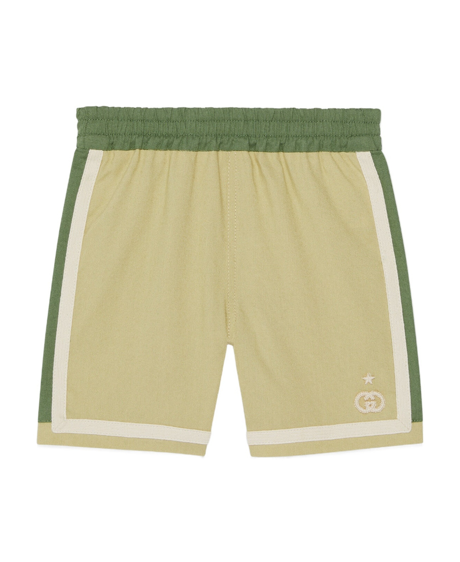 Gucci Beaded-gg Bermuda Shorts In Green