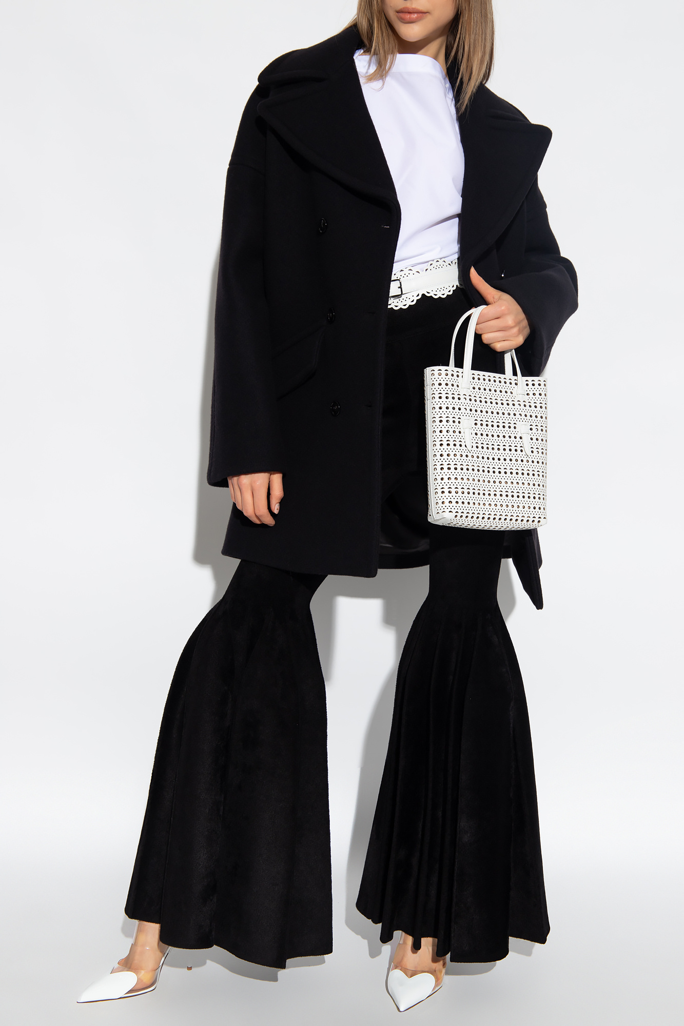 Alaïa Long-sleeved Coat In Black