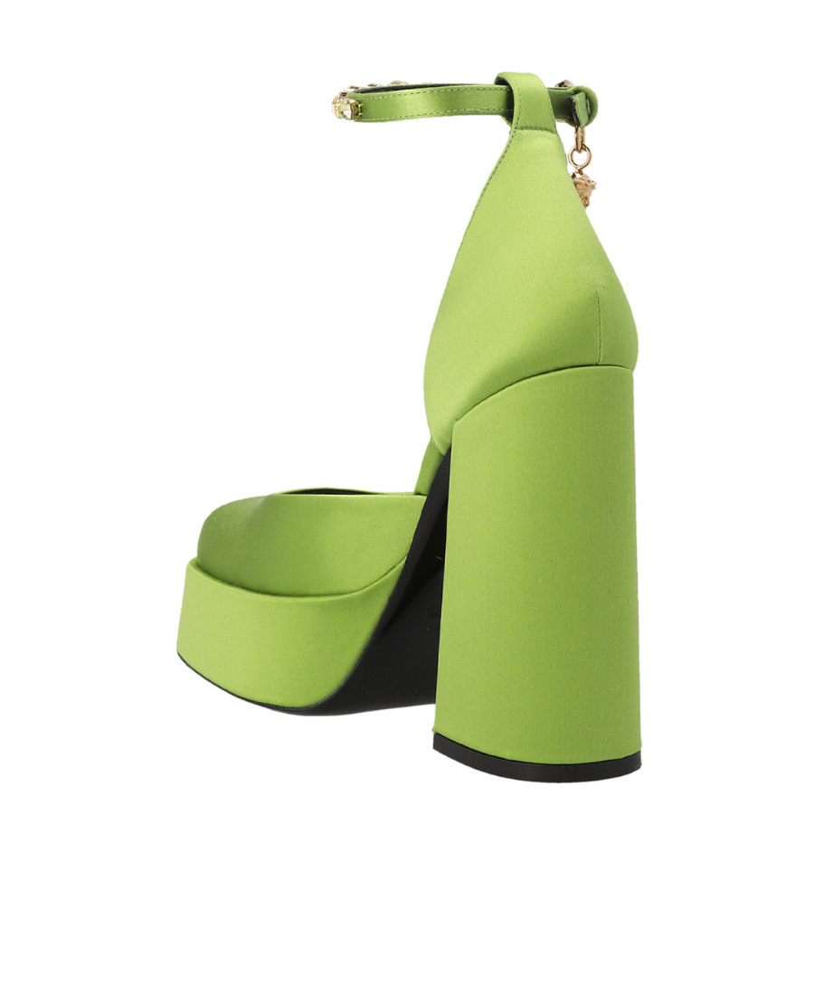 Versace Medusa Aevitas 125mm Satin Pumps In Green