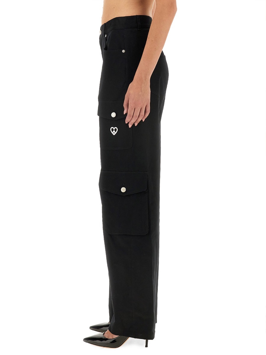Moschino Utility Cargo Pants Button Detailing In Black