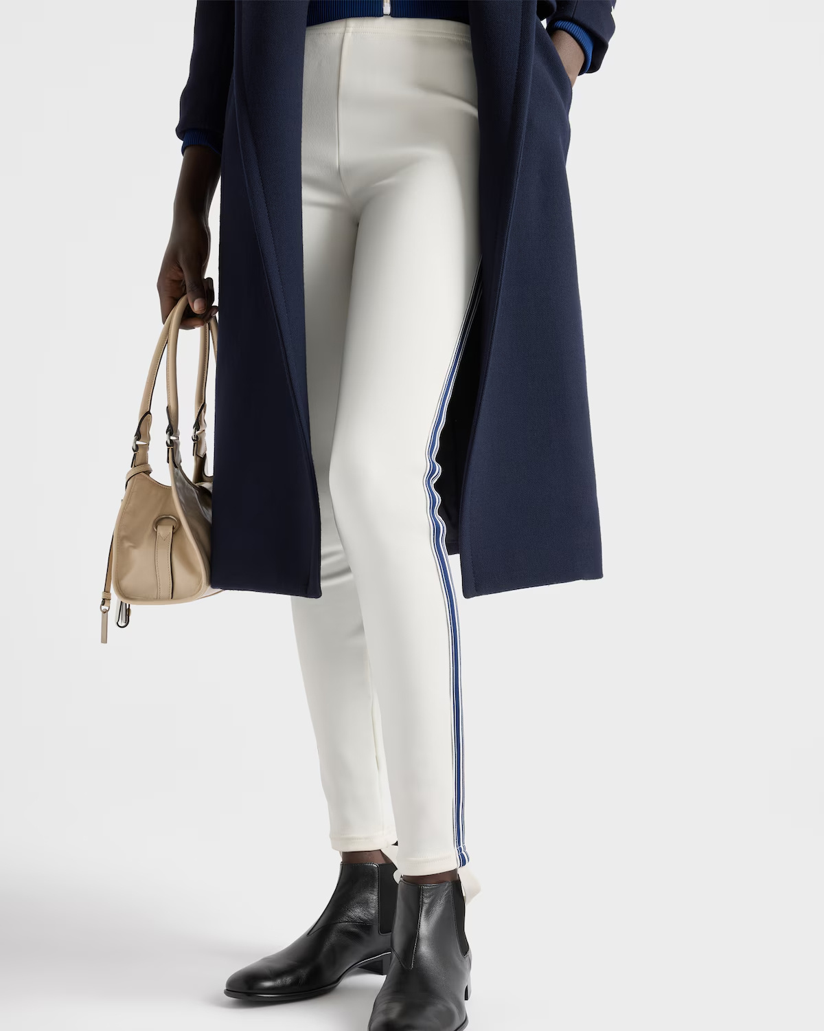 Prada Ivory Technical Fabric Leggings In White