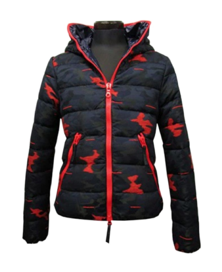 Hydrogen Hooded Camouflage Down Jacket In Black