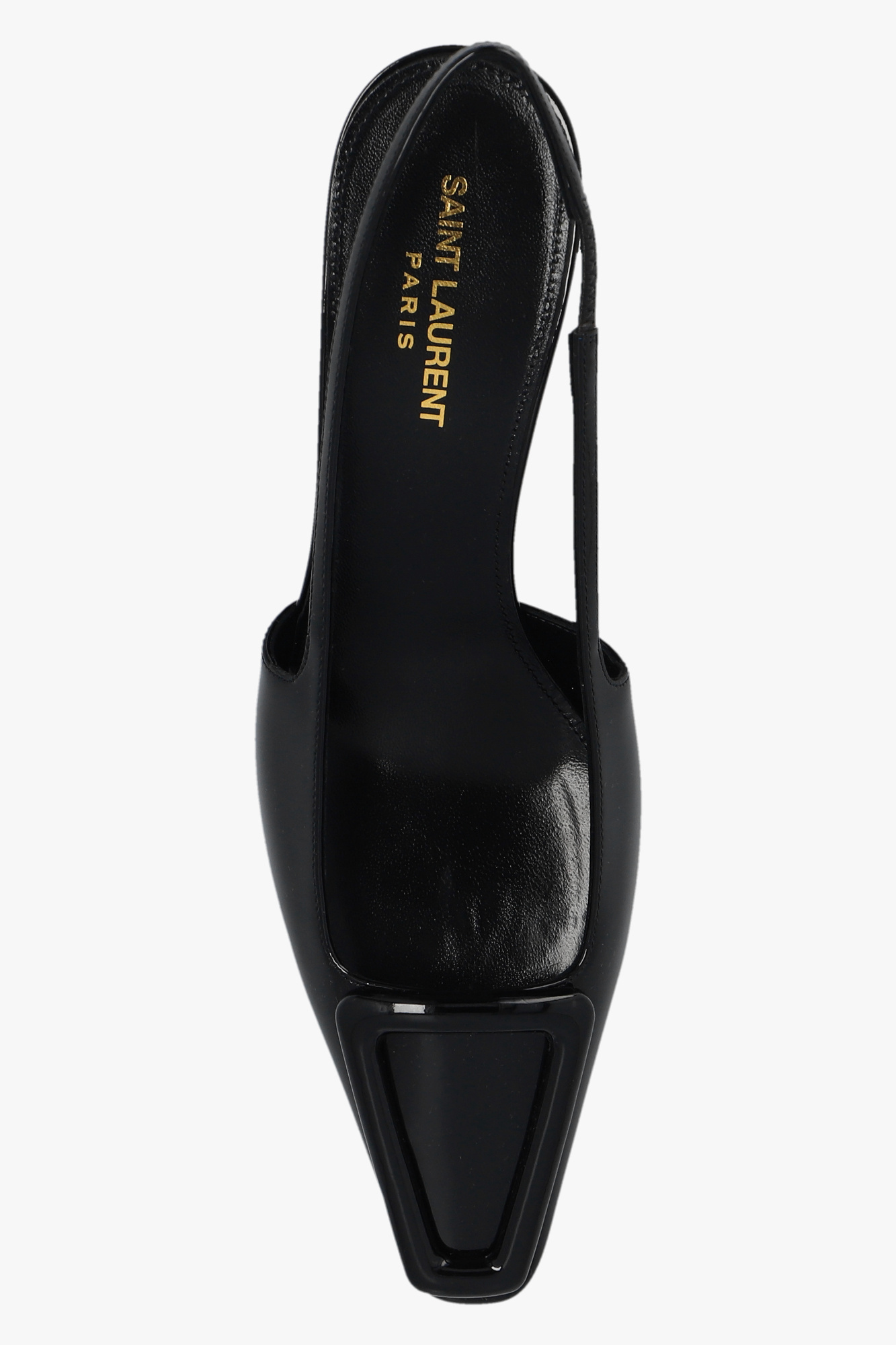 Saint Laurent 24 Slingback Pumps In Patent Leather In Black