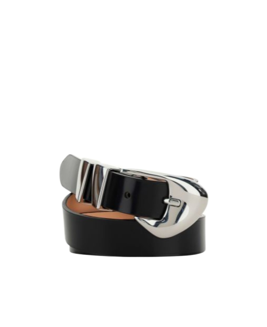 By Far Moore Semi-patent Leather Belt In Black