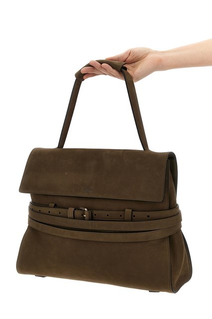 Moschino Single Top Handle Shoulder Bag In Brown