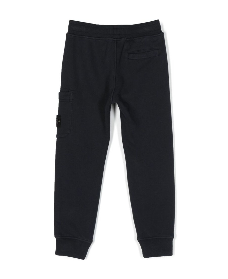 Stone Island Compass-motif Cotton Track Trousers In Blue