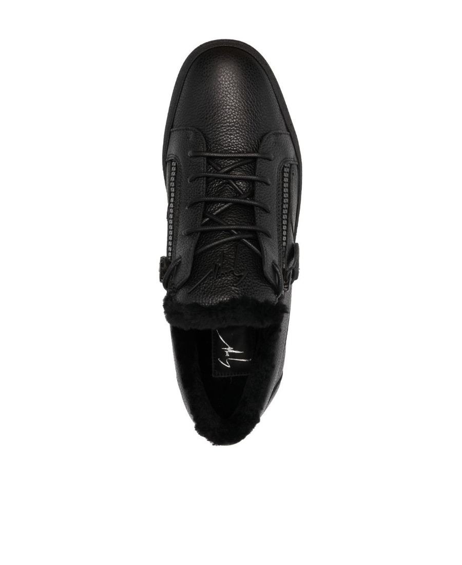 Shop Giuseppe Zanotti May London Leather Sneakers In Black