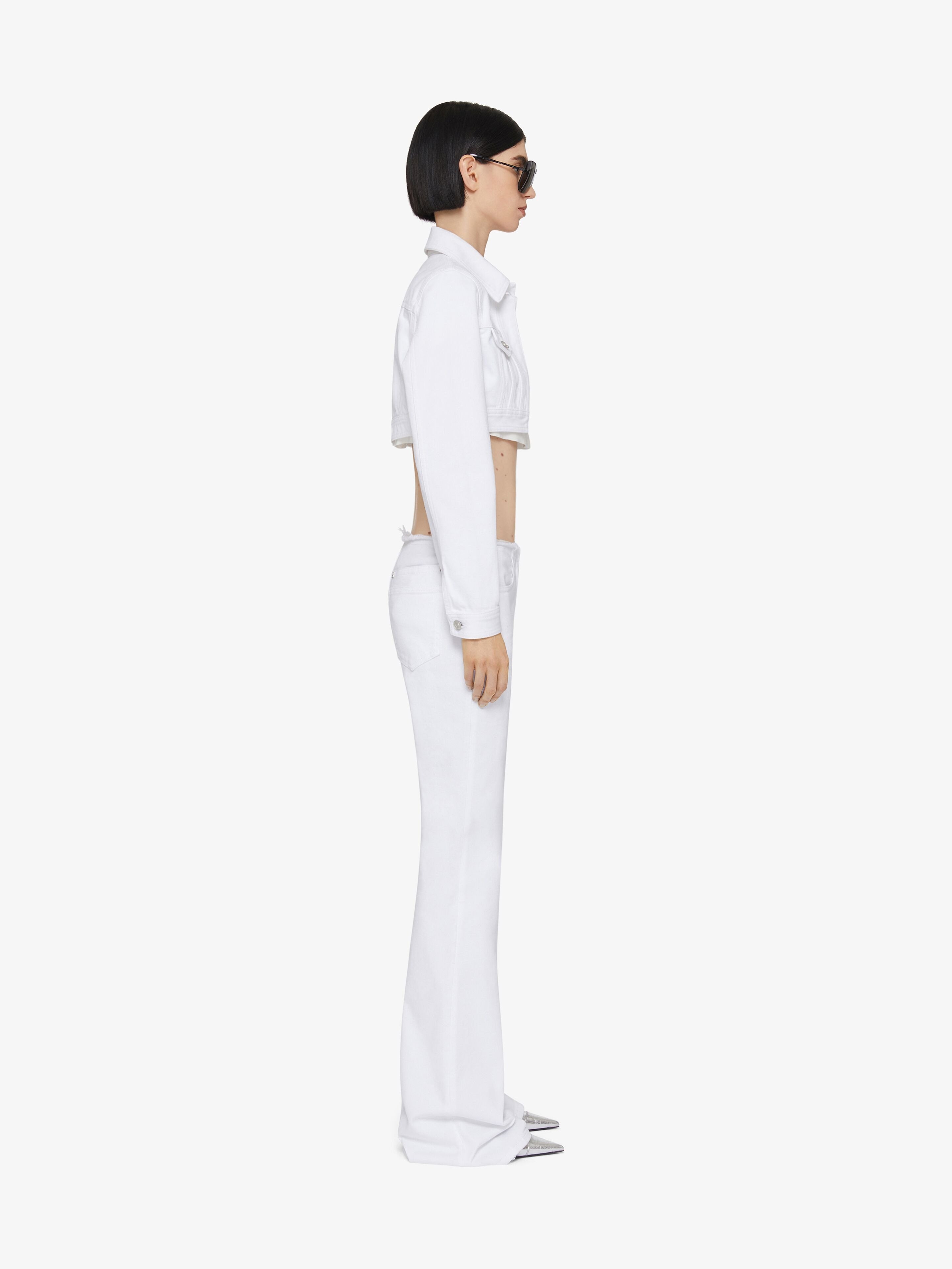 Givenchy Raw-cut Detail Low-rise Flared Jeans In White