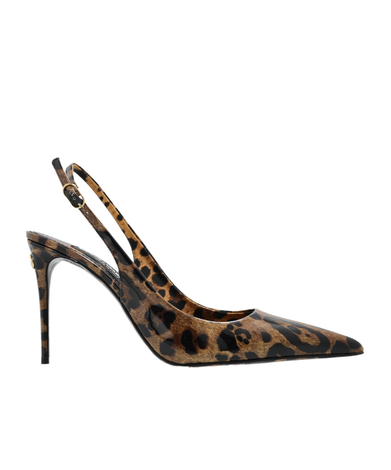 Dolce & Gabbana Luxurious Leopard Printed Slingback Pumps For Women In Black